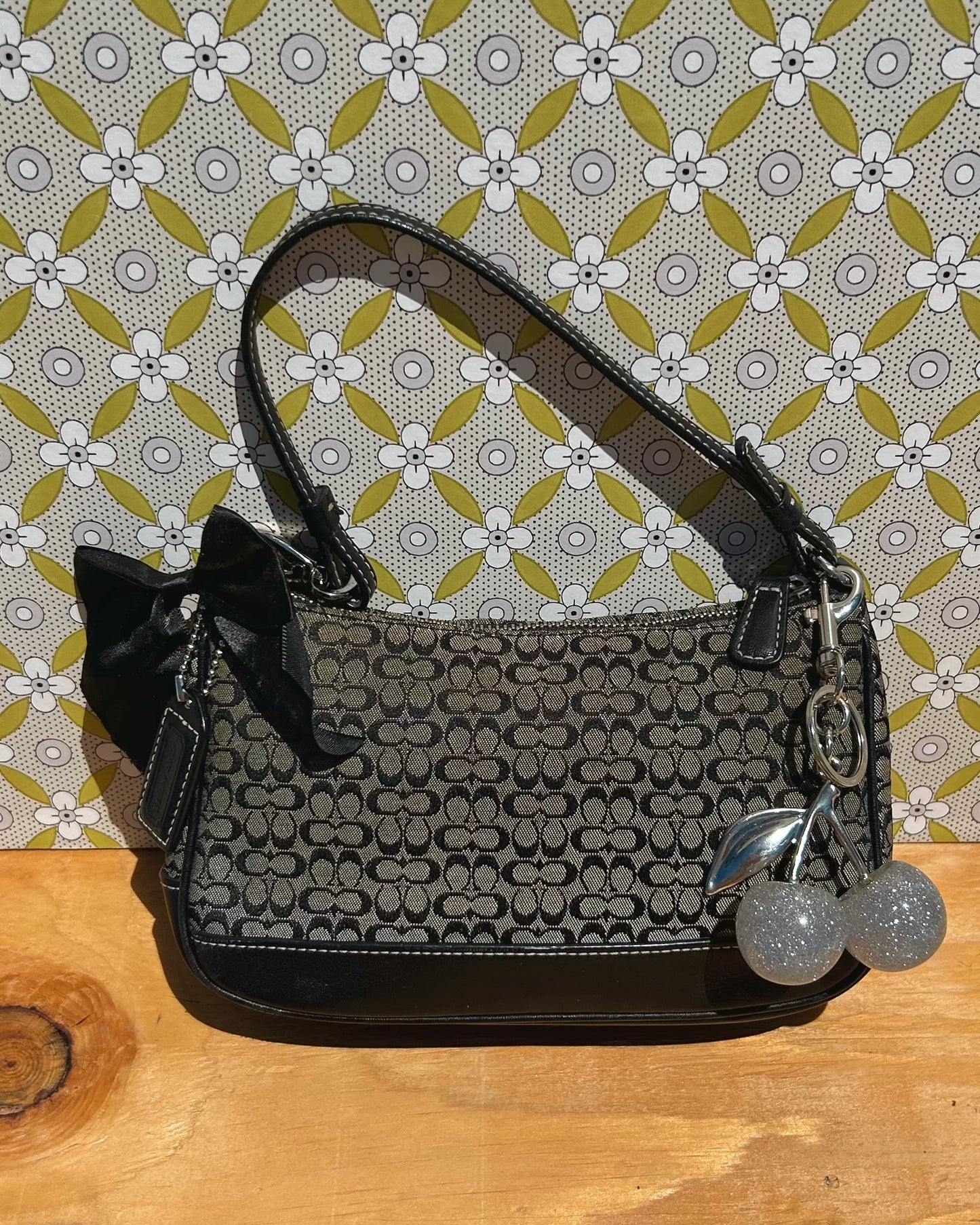 Vintage Coach Demi Hampton Monogram Shoulder Bag