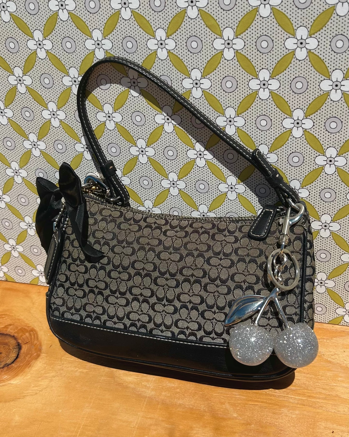 Vintage Coach Demi Hampton Monogram Shoulder Bag