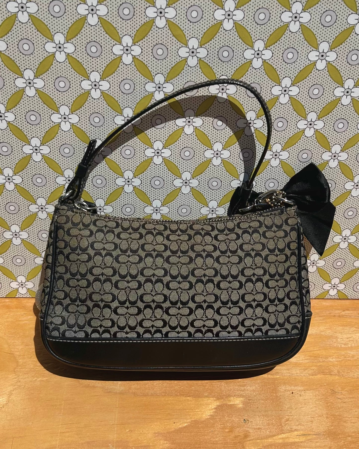 Vintage Coach Demi Hampton Monogram Shoulder Bag