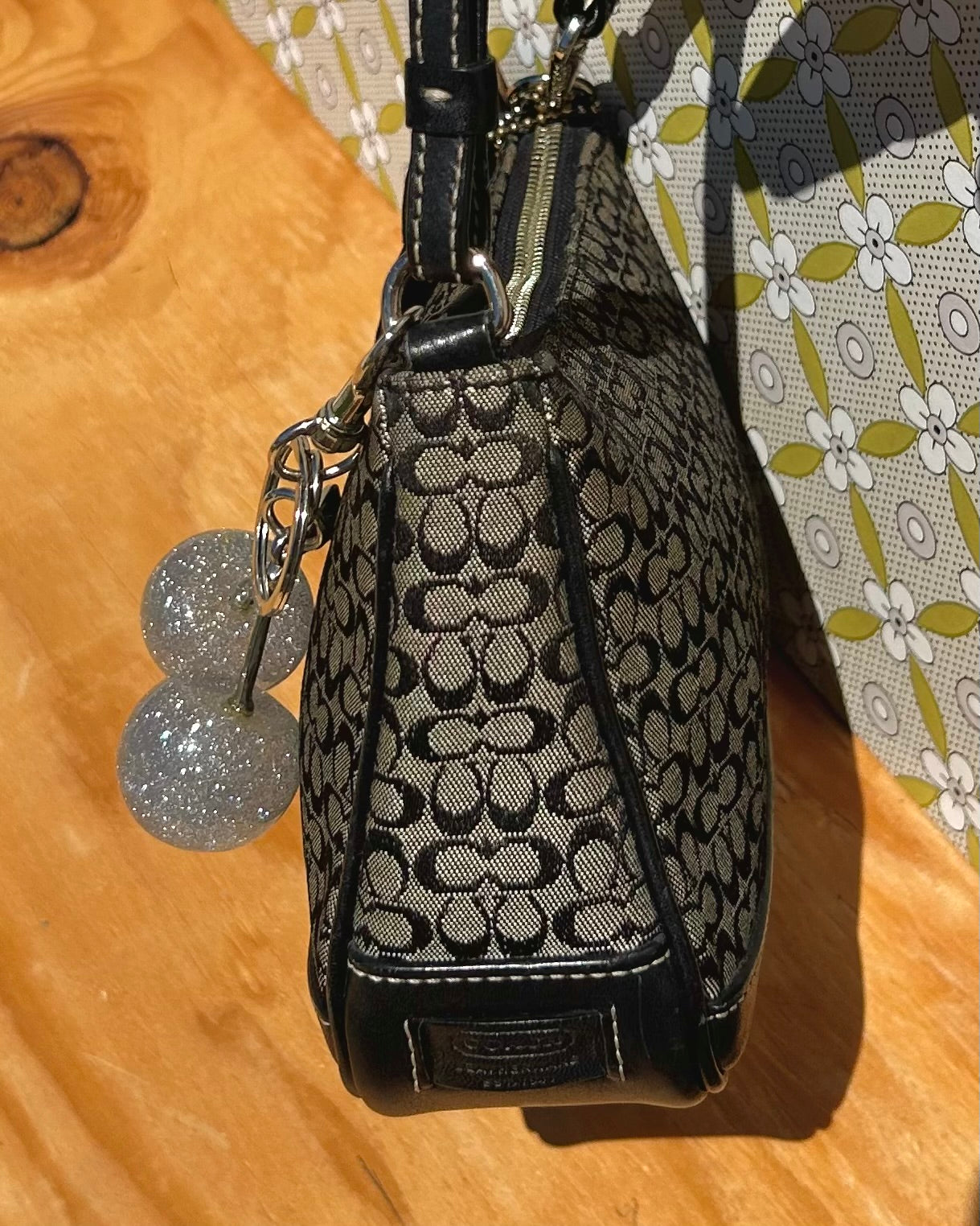 Vintage Coach Demi Hampton Monogram Shoulder Bag