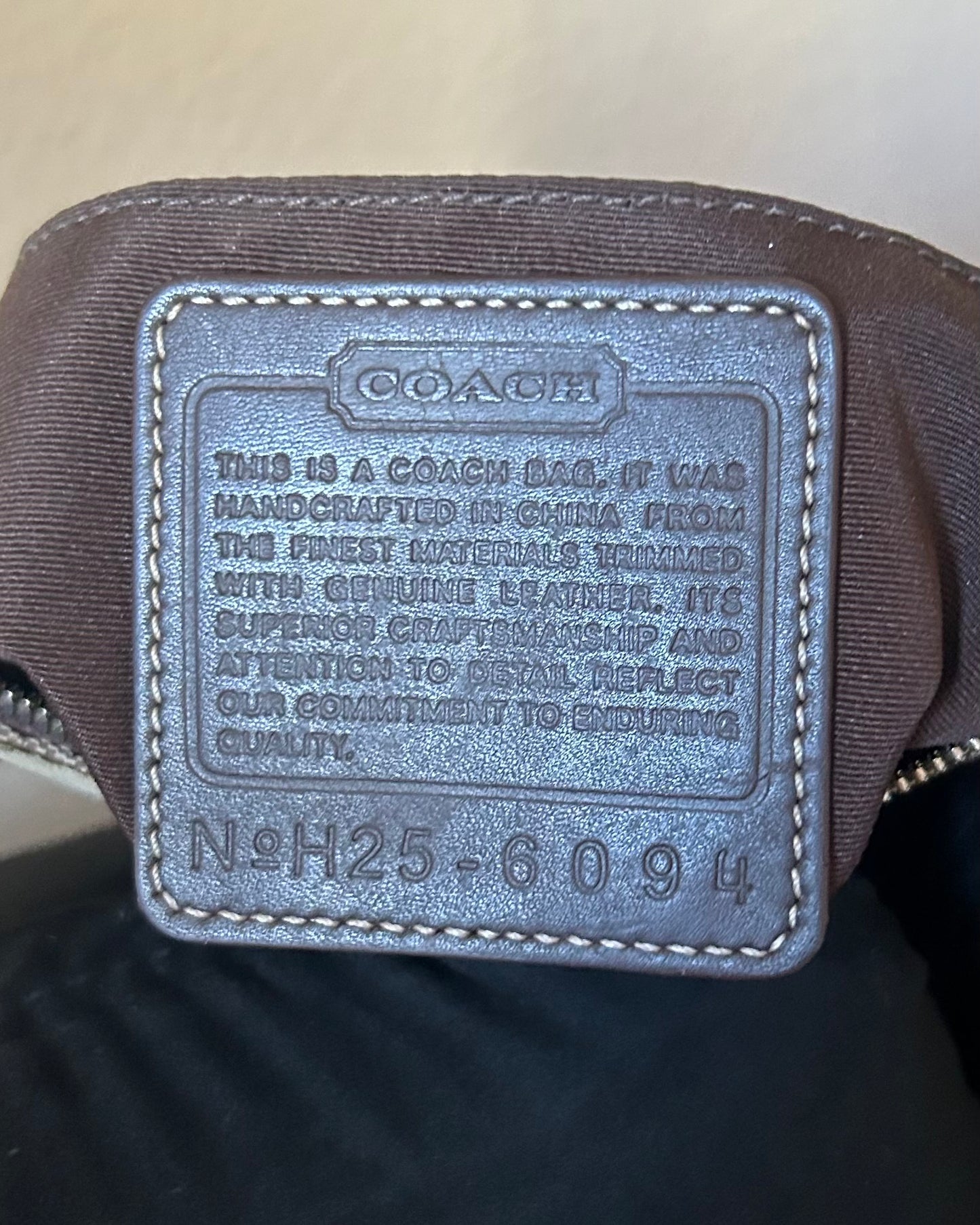 Vintage Coach Demi Hampton Monogram Shoulder Bag