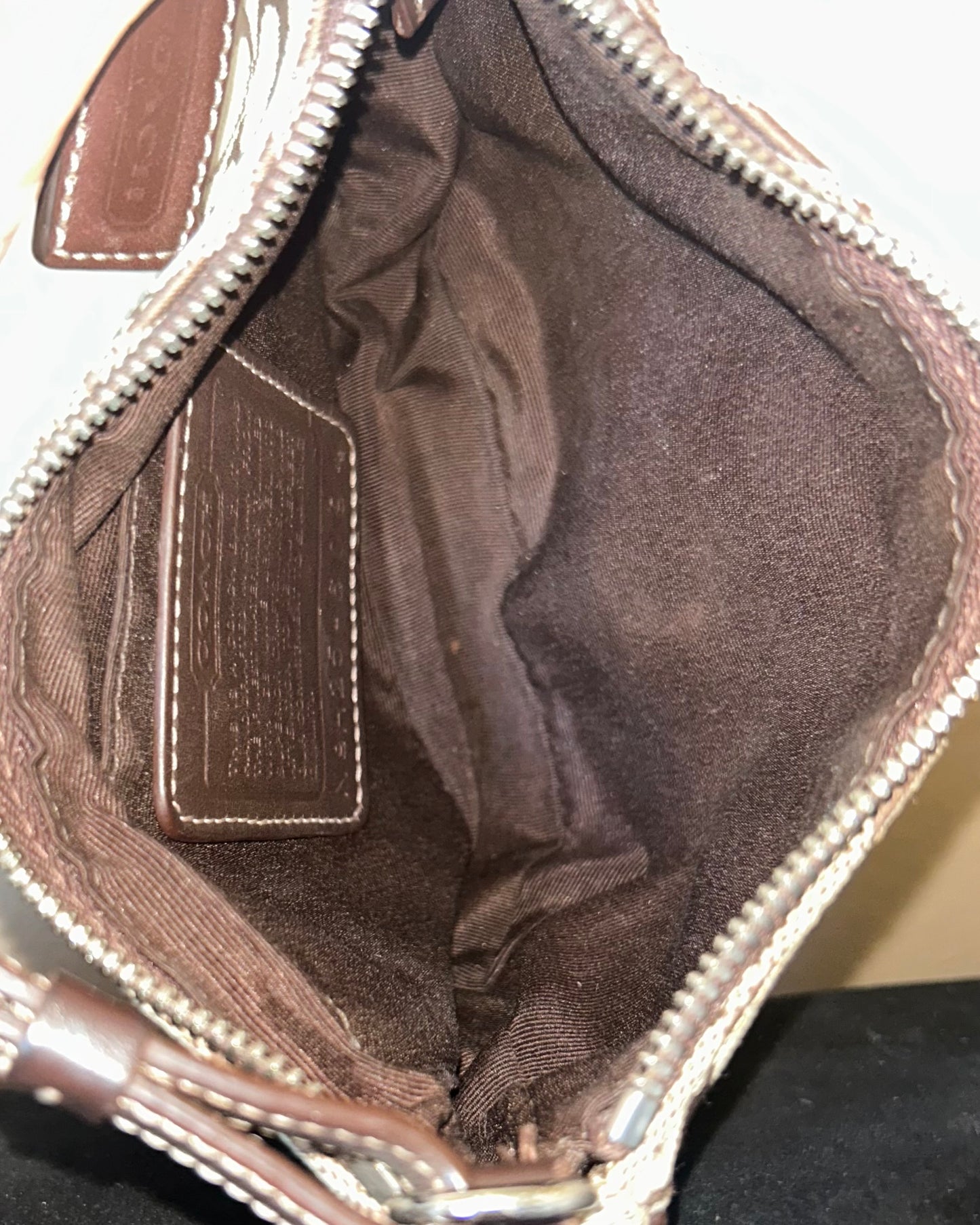 Vintage Coach Demi Hampton Monogram Shoulder Bag