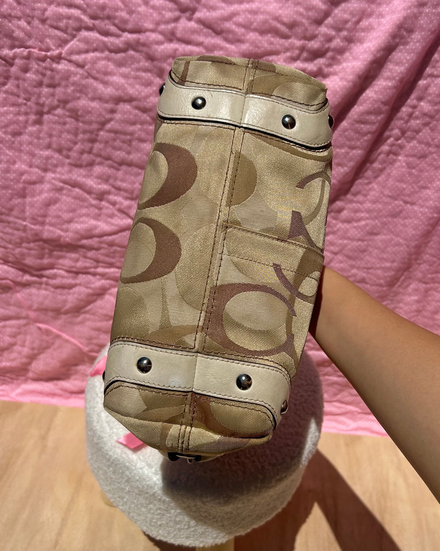 Coach Carly Hobo Medium Optic Monogram Shoulder Bag