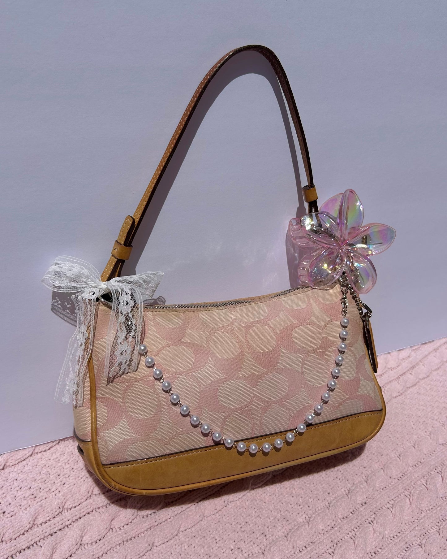 Vintage Coach Demi Hampton Monogram Shoulder Bag