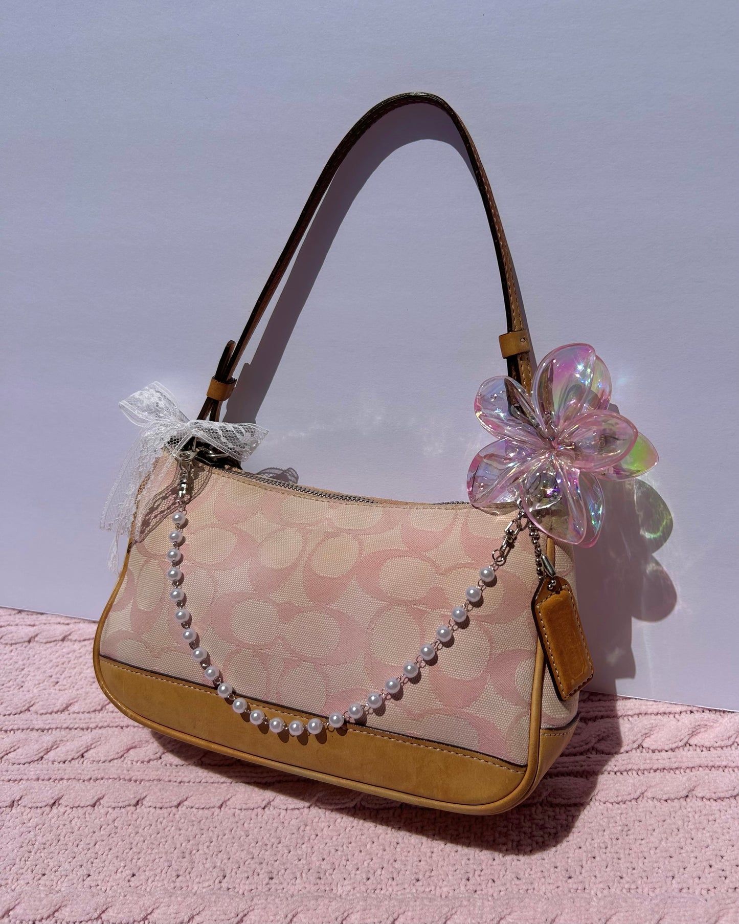 Vintage Coach Demi Hampton Monogram Shoulder Bag