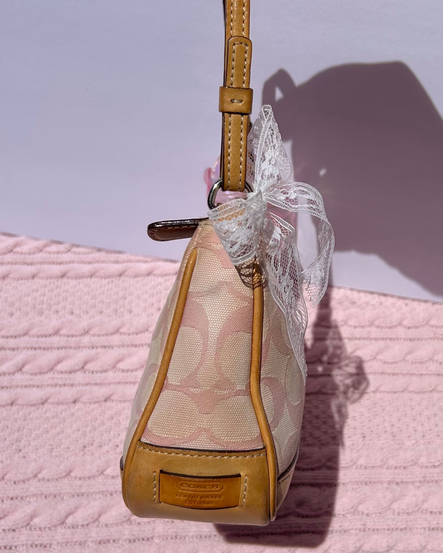 Vintage Coach Demi Hampton Monogram Shoulder Bag