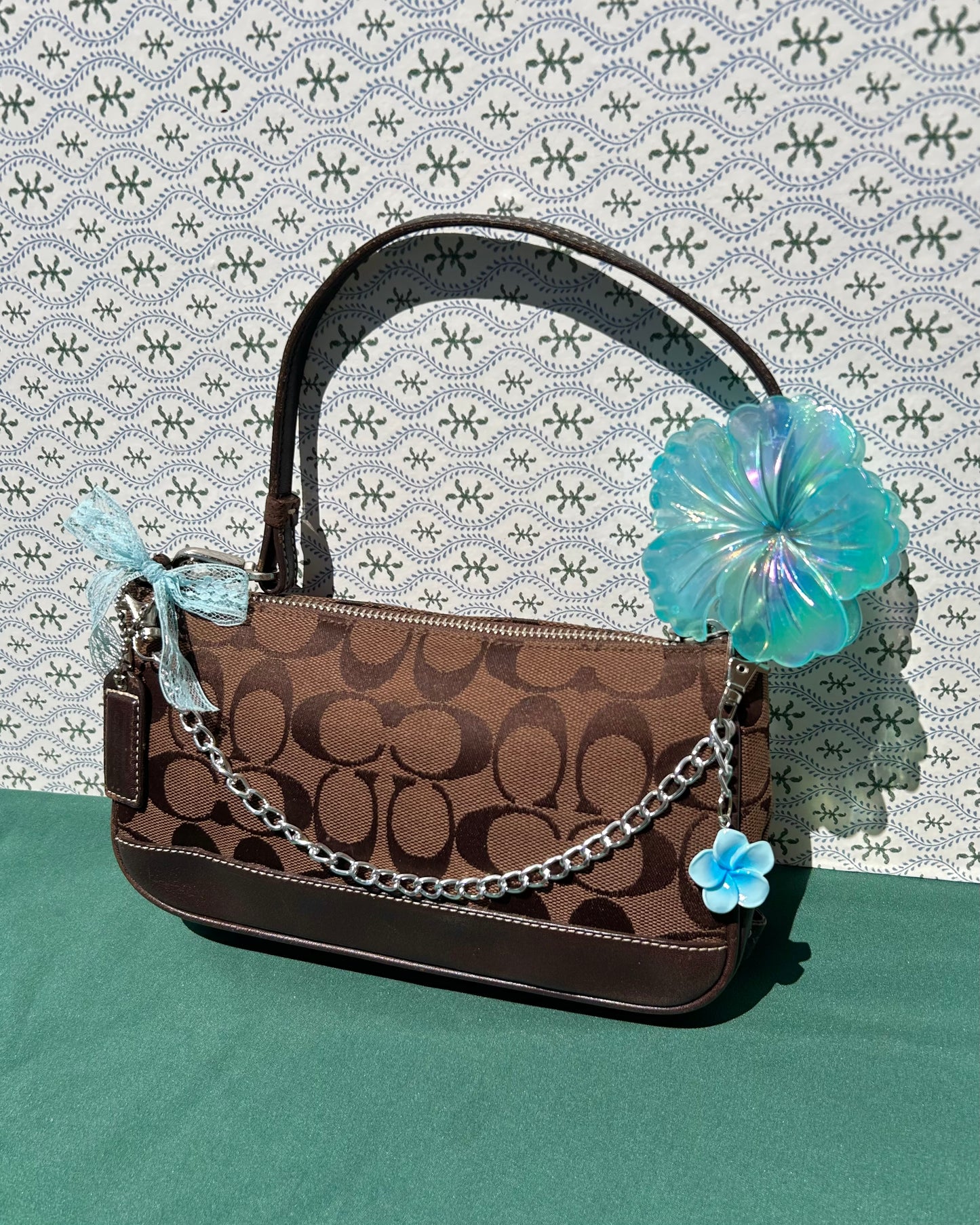 Vintage Coach Demi Hampton Monogram Shoulder Bag