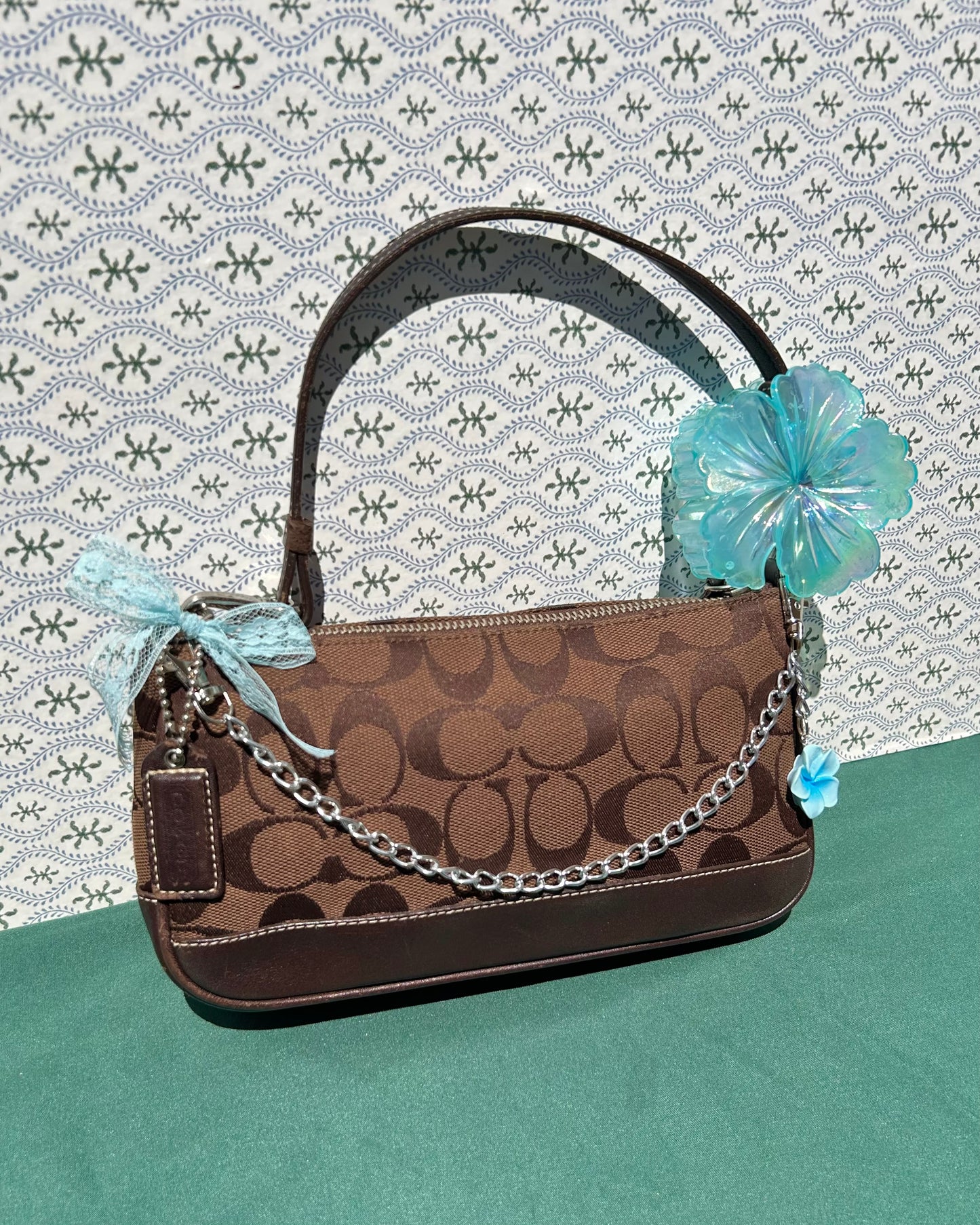 Vintage Coach Demi Hampton Monogram Shoulder Bag