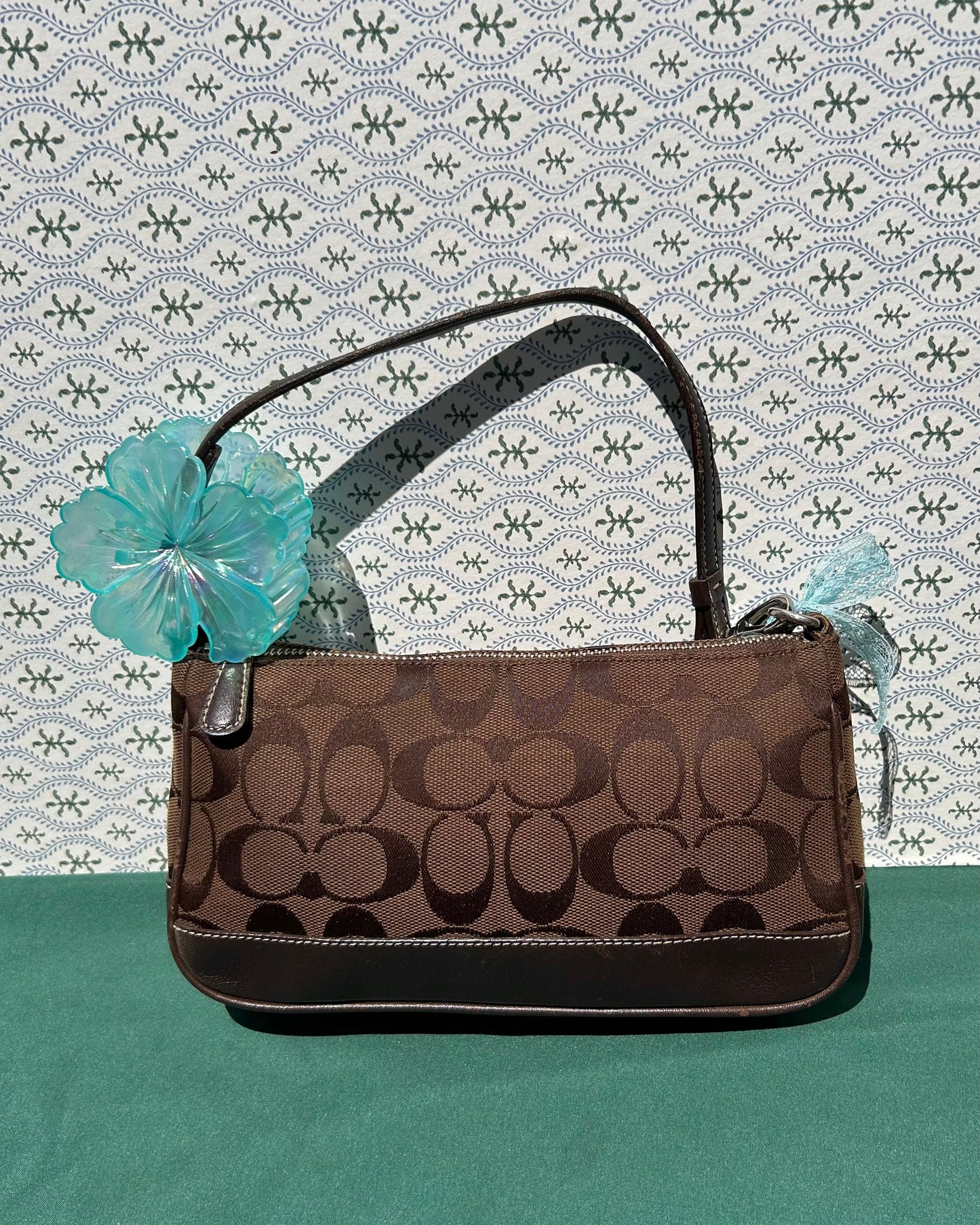 Vintage Coach Demi Hampton Monogram Shoulder Bag