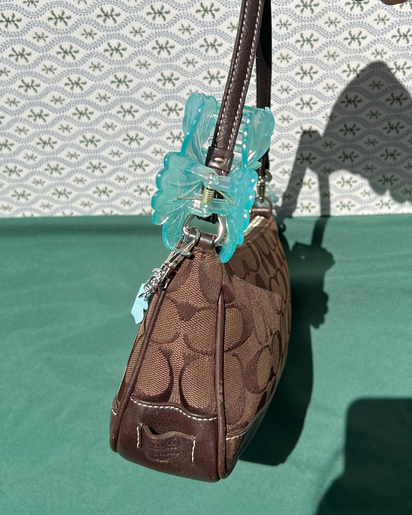 Vintage Coach Demi Hampton Monogram Shoulder Bag