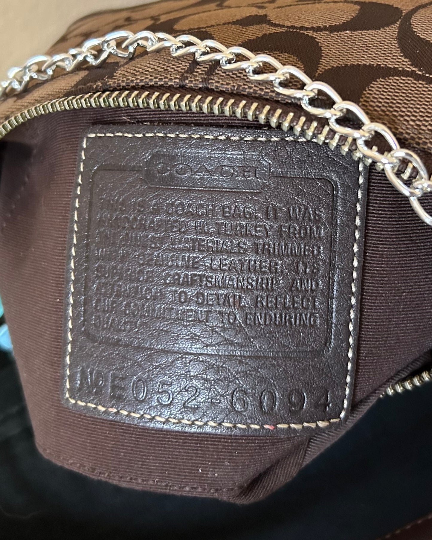 Vintage Coach Demi Hampton Monogram Shoulder Bag