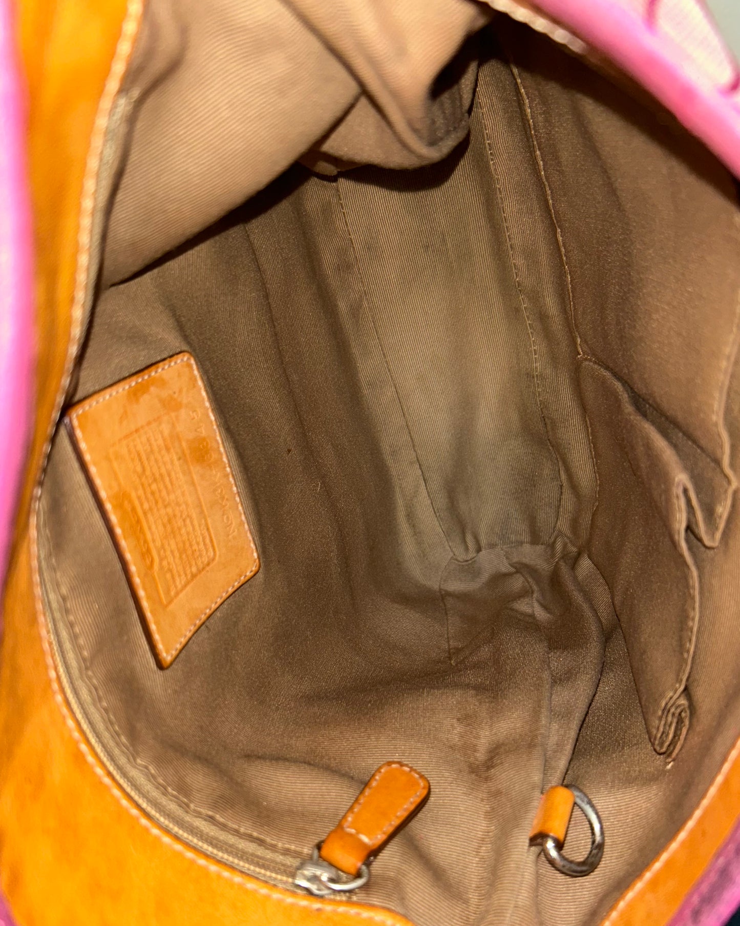 Vintage Coach Pink Hampton Monogram Clip Hobo Shoulder Bag
