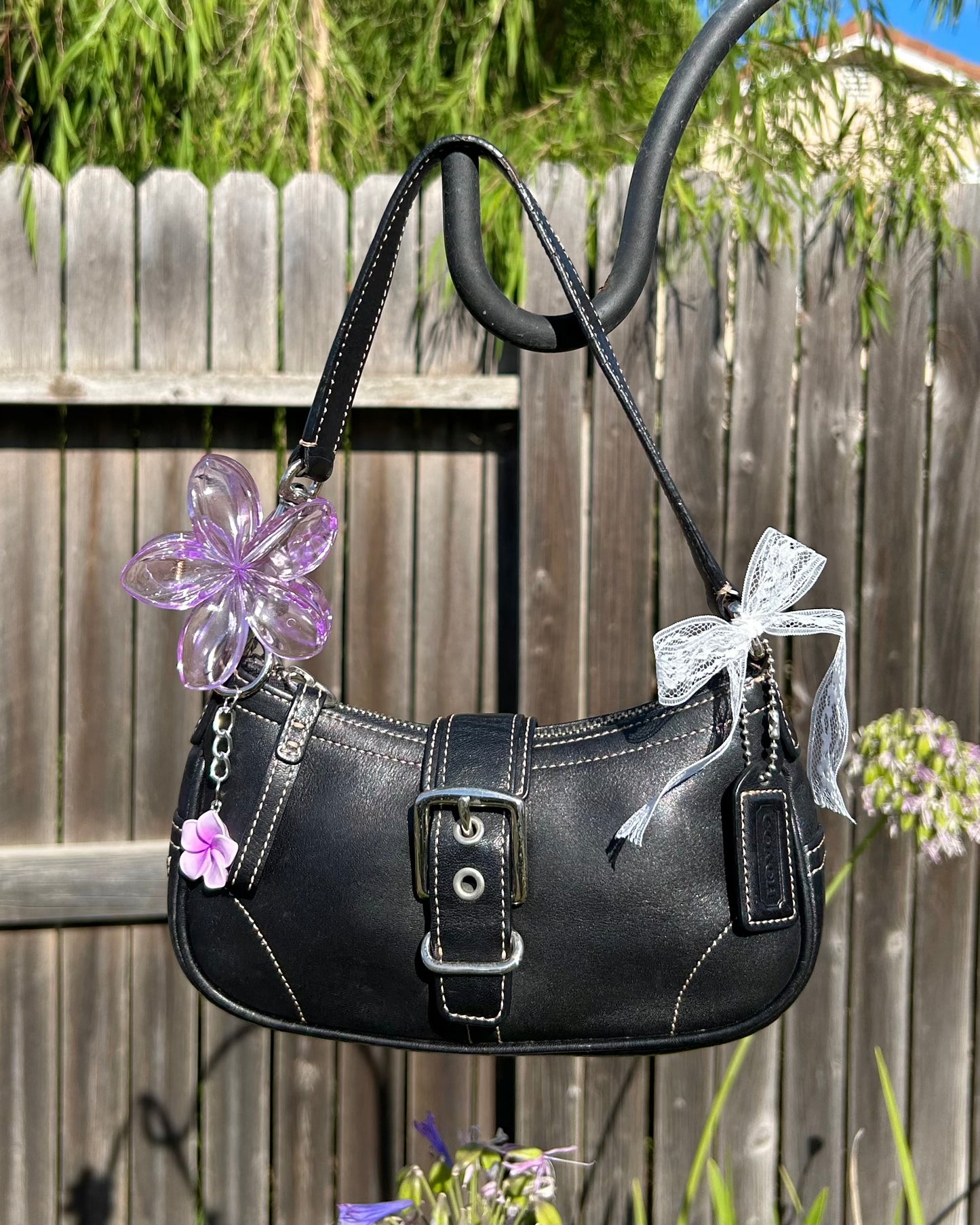 Vintage Coach Demi Buckle Leather Shoulder Bag