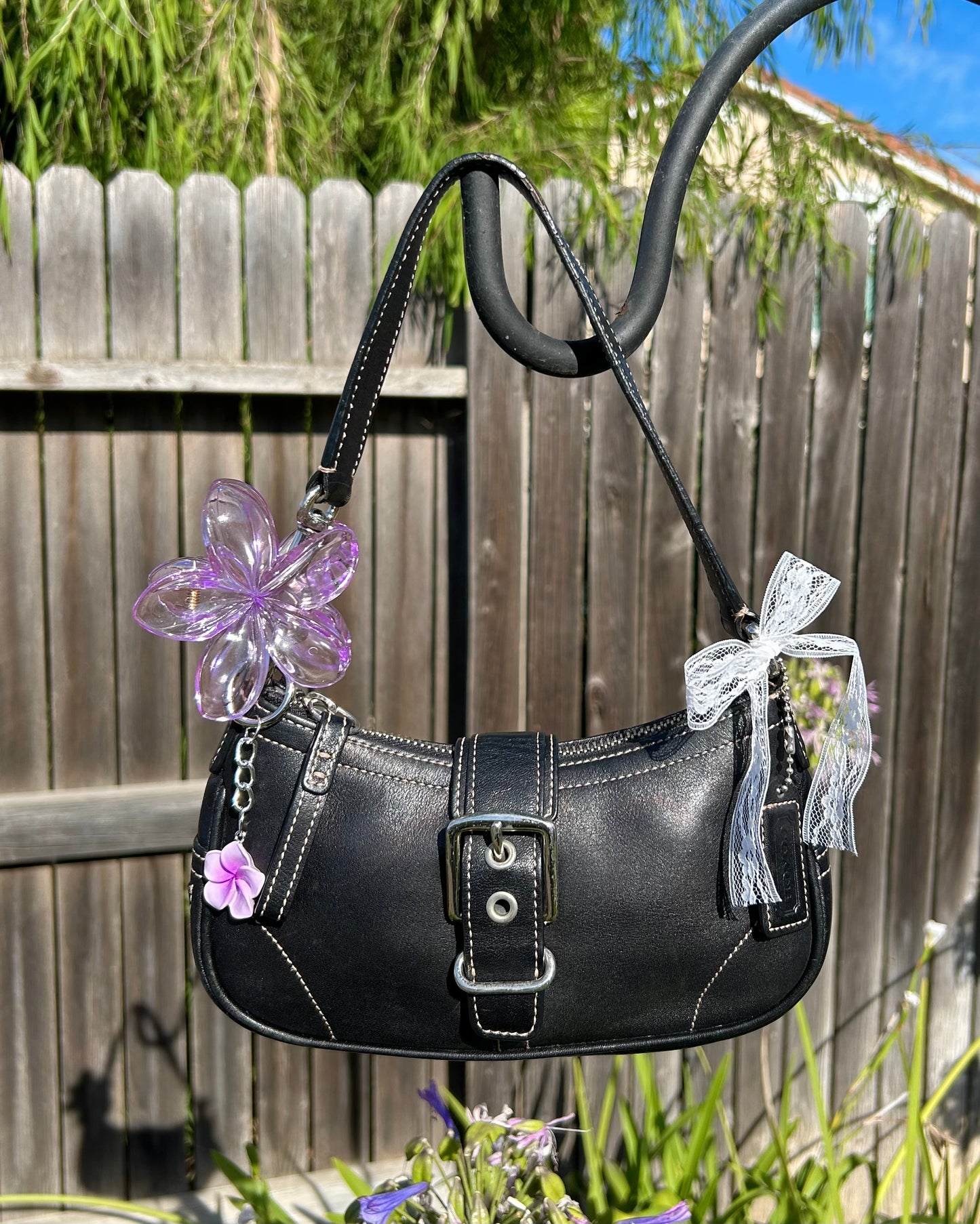Vintage Coach Demi Buckle Leather Shoulder Bag