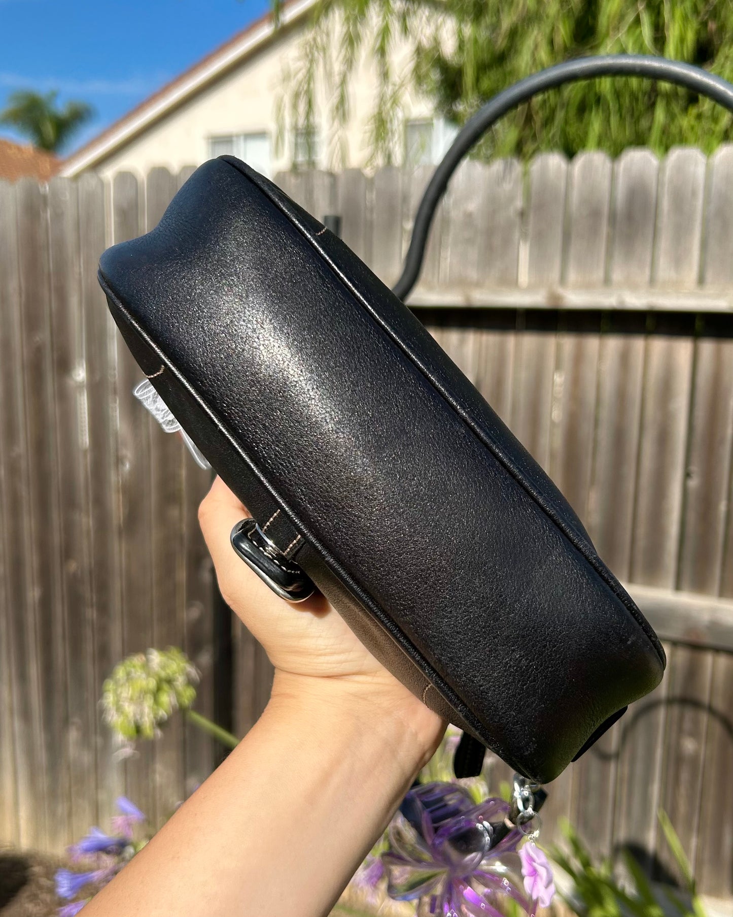 Vintage Coach Demi Buckle Leather Shoulder Bag