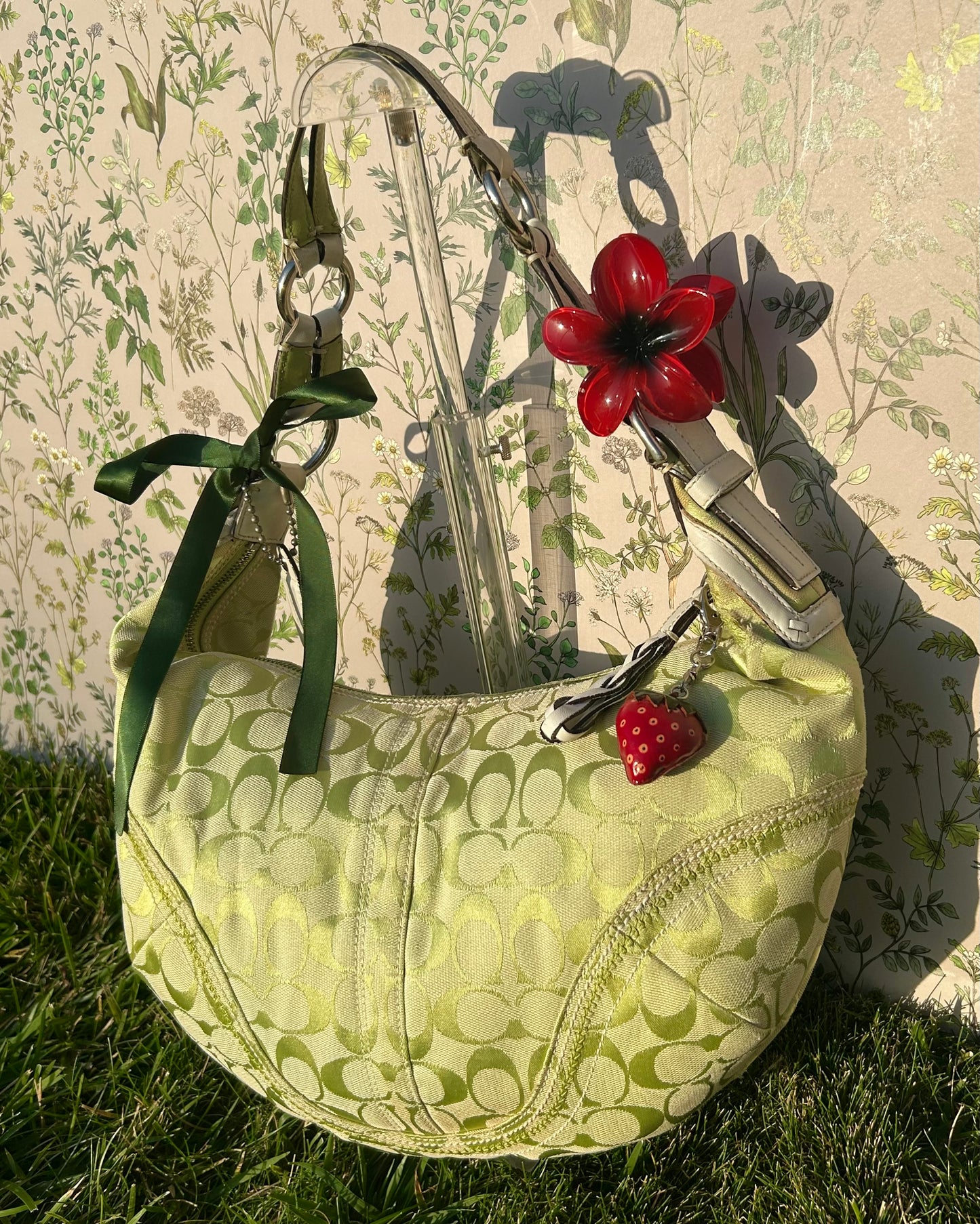Vintage Coach Large Monogram Hobo Shoulder Bag