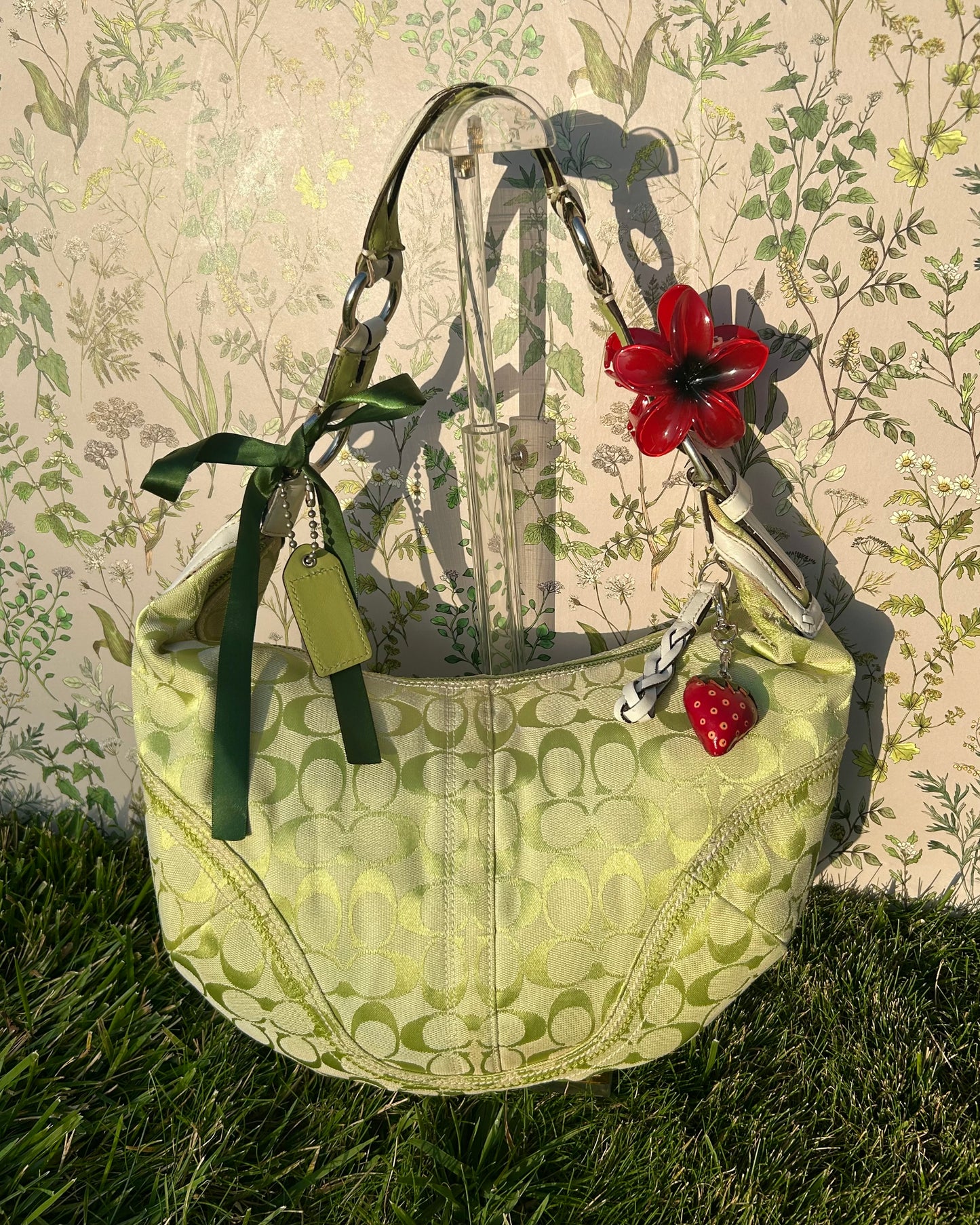 Vintage Coach Large Monogram Hobo Shoulder Bag