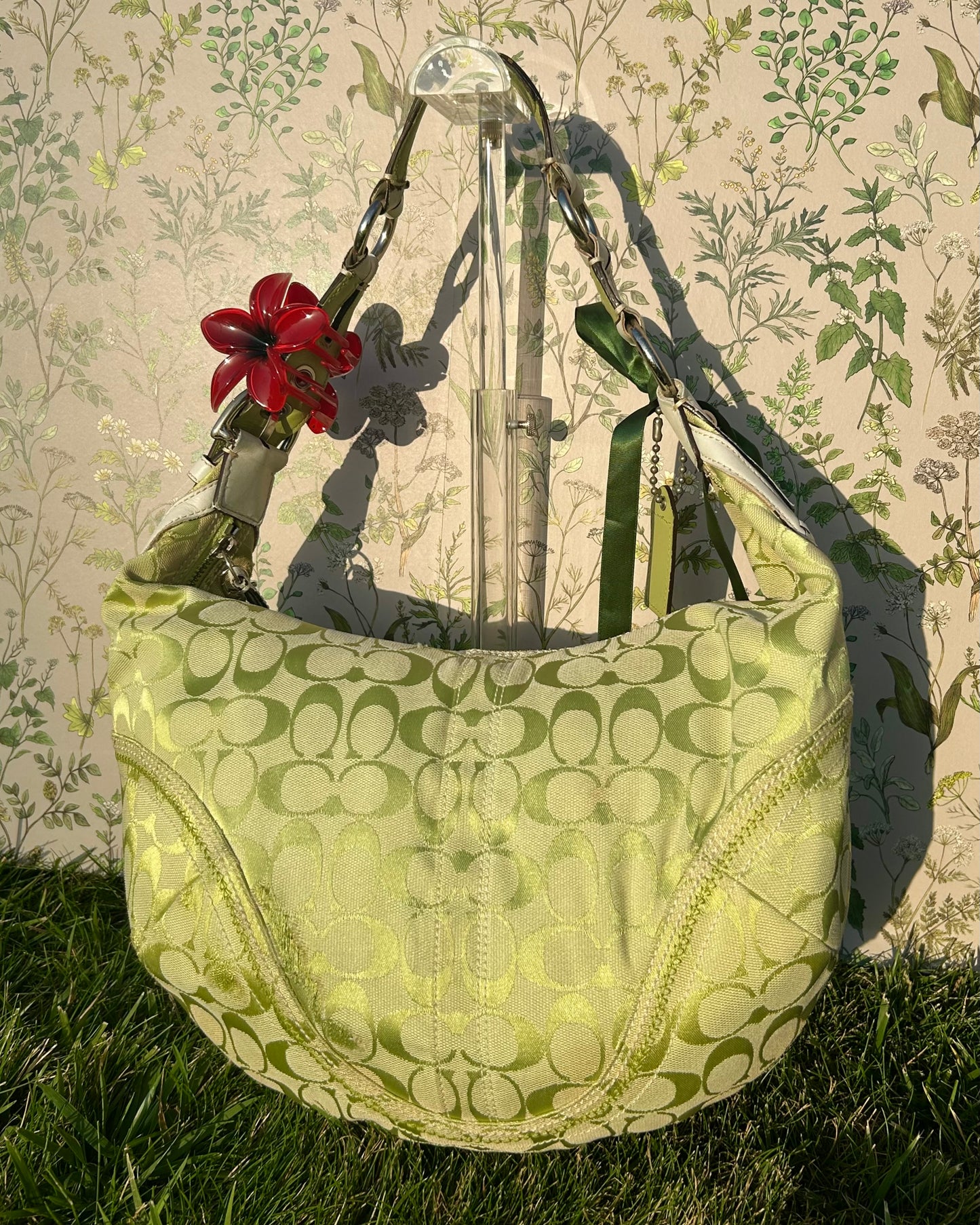 Vintage Coach Large Monogram Hobo Shoulder Bag