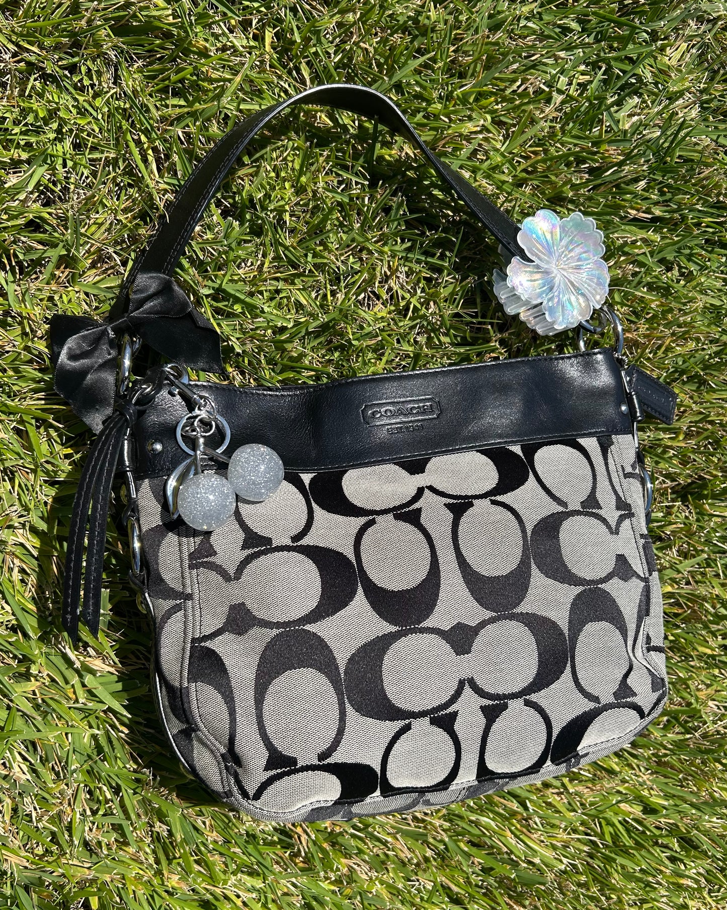 Coach Zoe Hobo Monogram Shoulder Bag