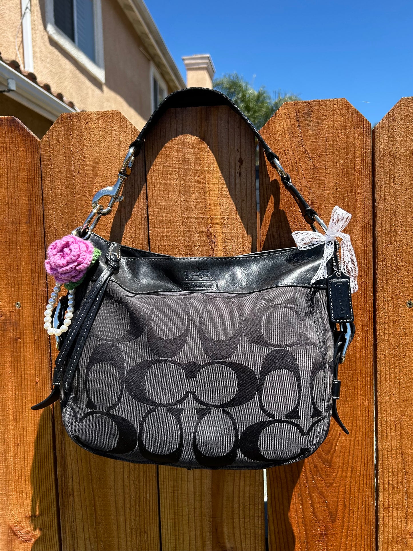 Coach Zoe Hobo Monogram Shoulder Bag