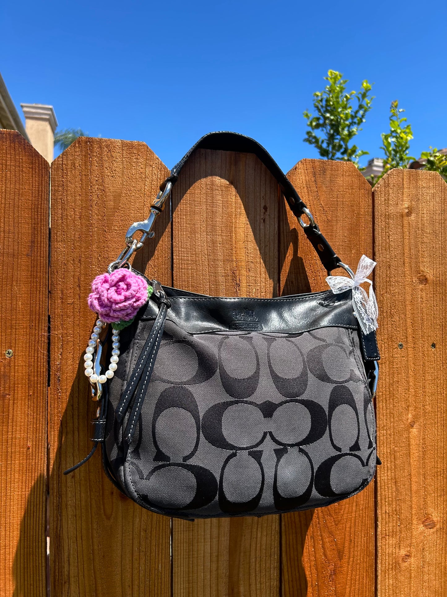 Coach Zoe Hobo Monogram Shoulder Bag