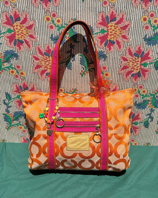Coach Poppy Large Monogram Tote Bag