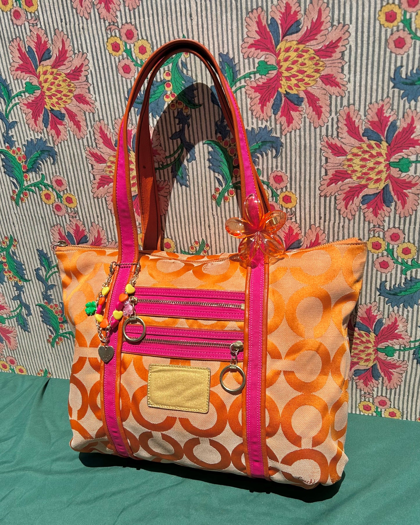Coach Poppy Large Monogram Tote Bag