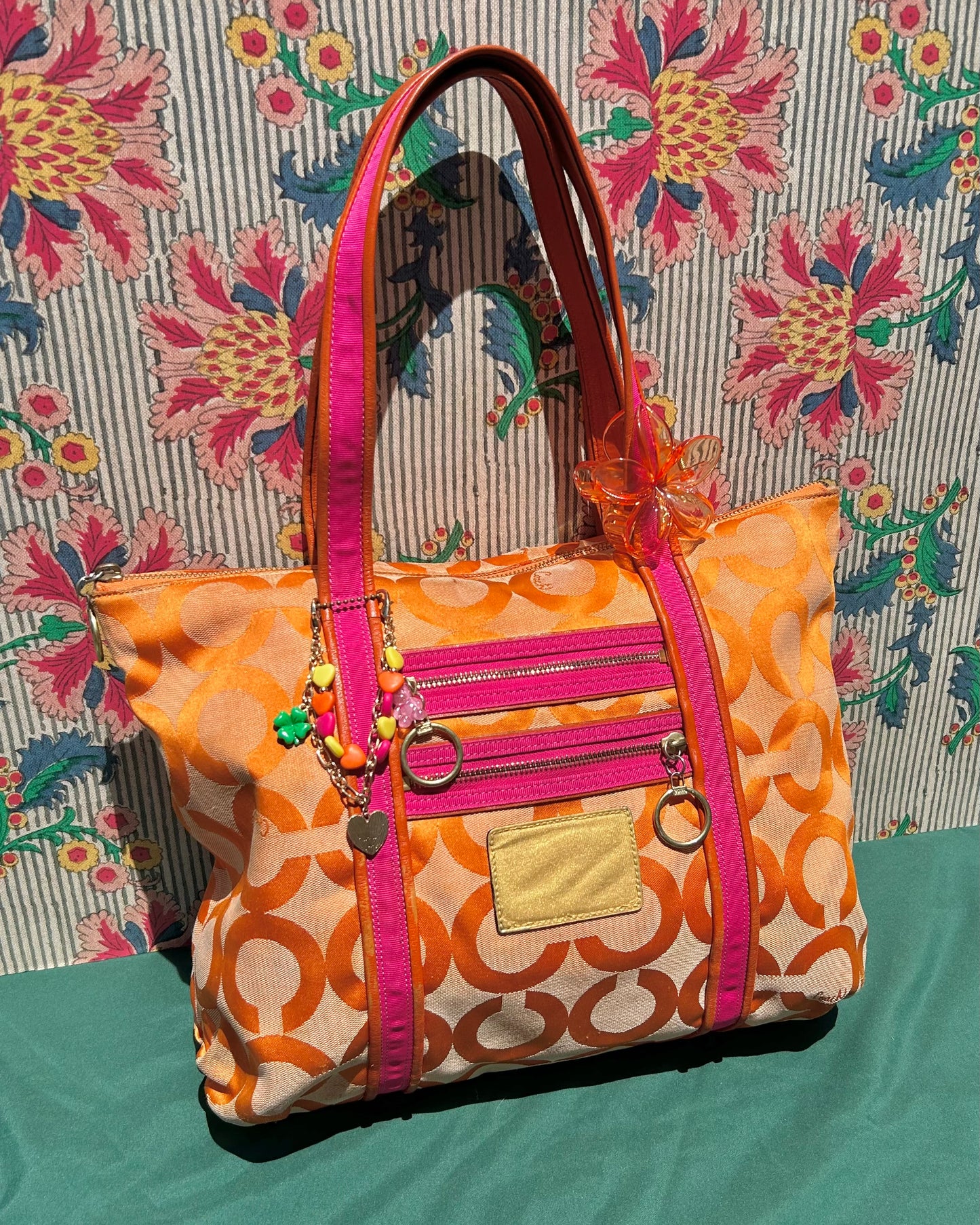 Coach Poppy Large Monogram Tote Bag