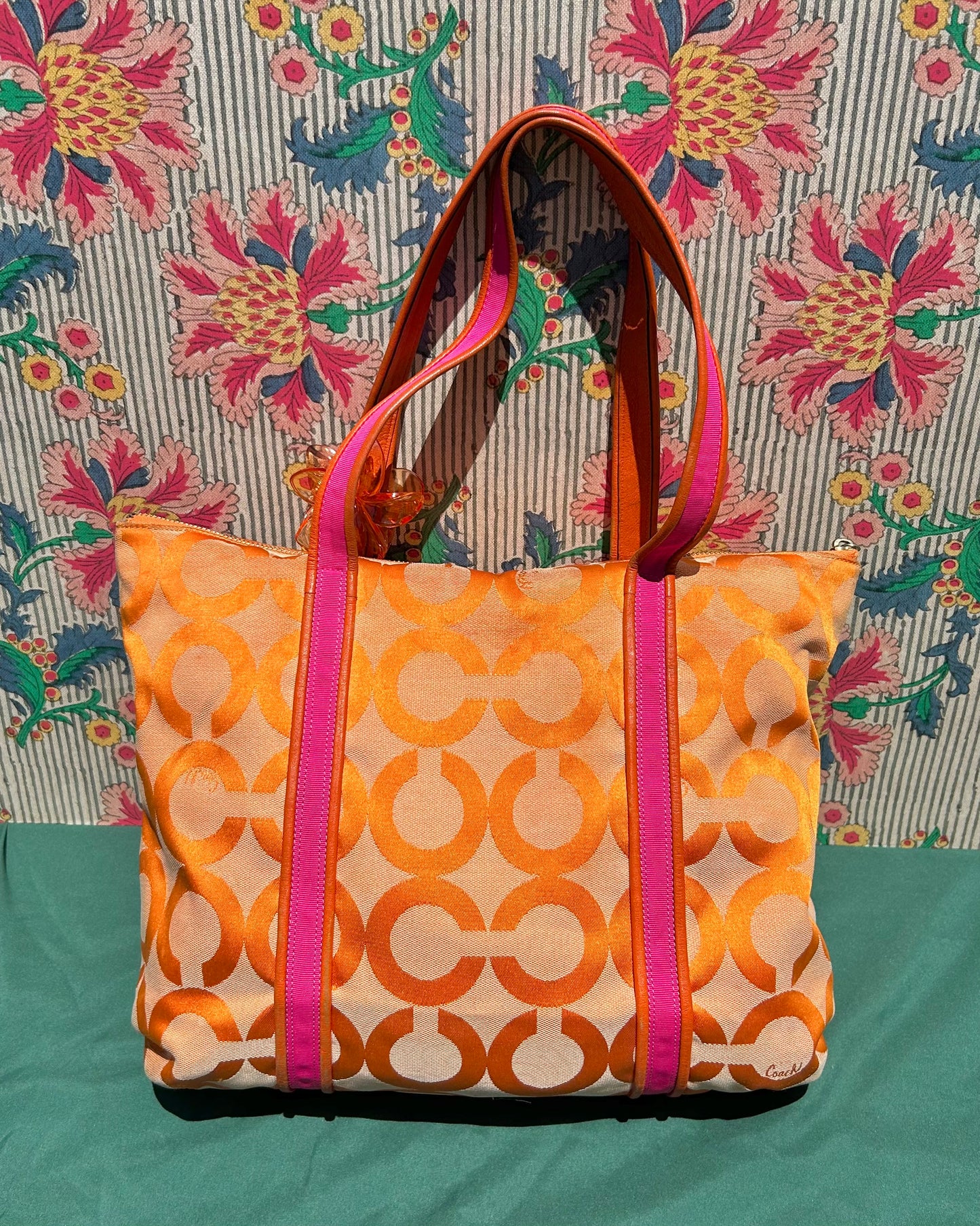 Coach Poppy Large Monogram Tote Bag