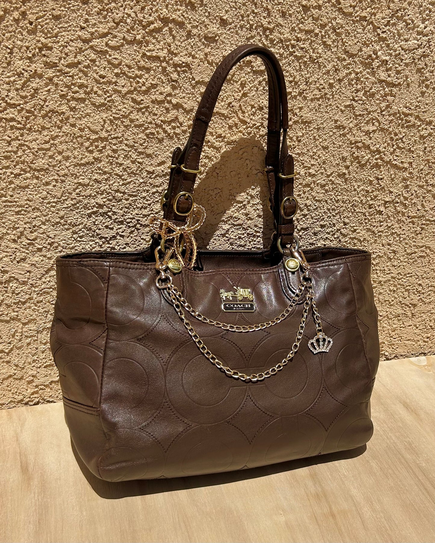 Coach Mia Leather Op Art Tote Bag