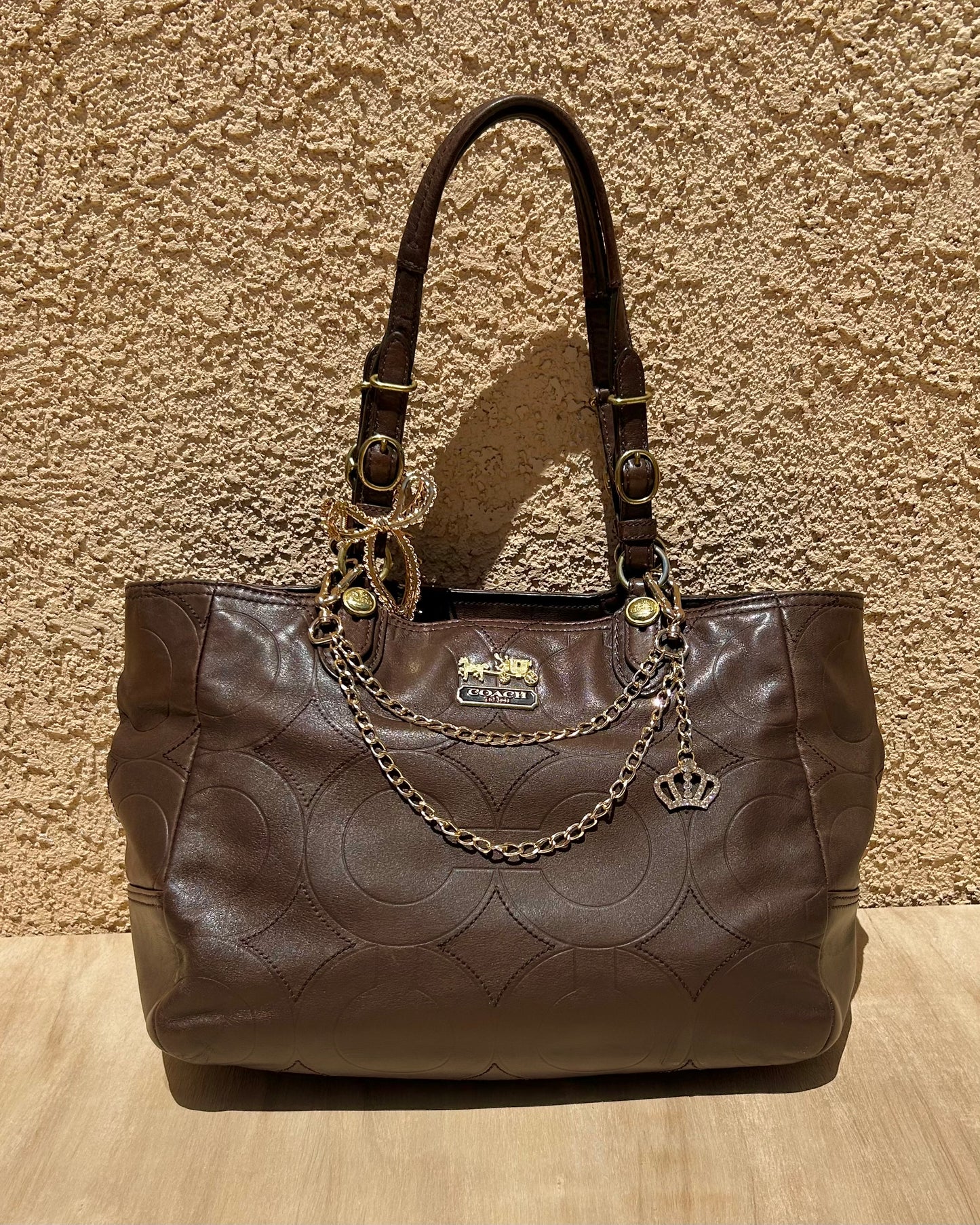 Coach Mia Leather Op Art Tote Bag