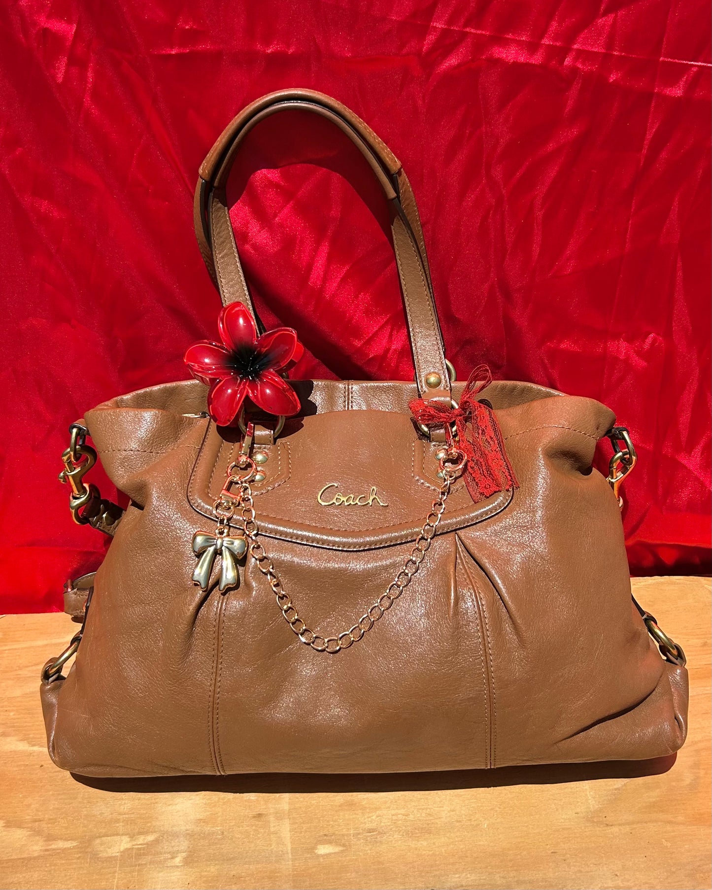 Coach Ashley Leather Satchel Adjustable Handbag & Shoulder Bag