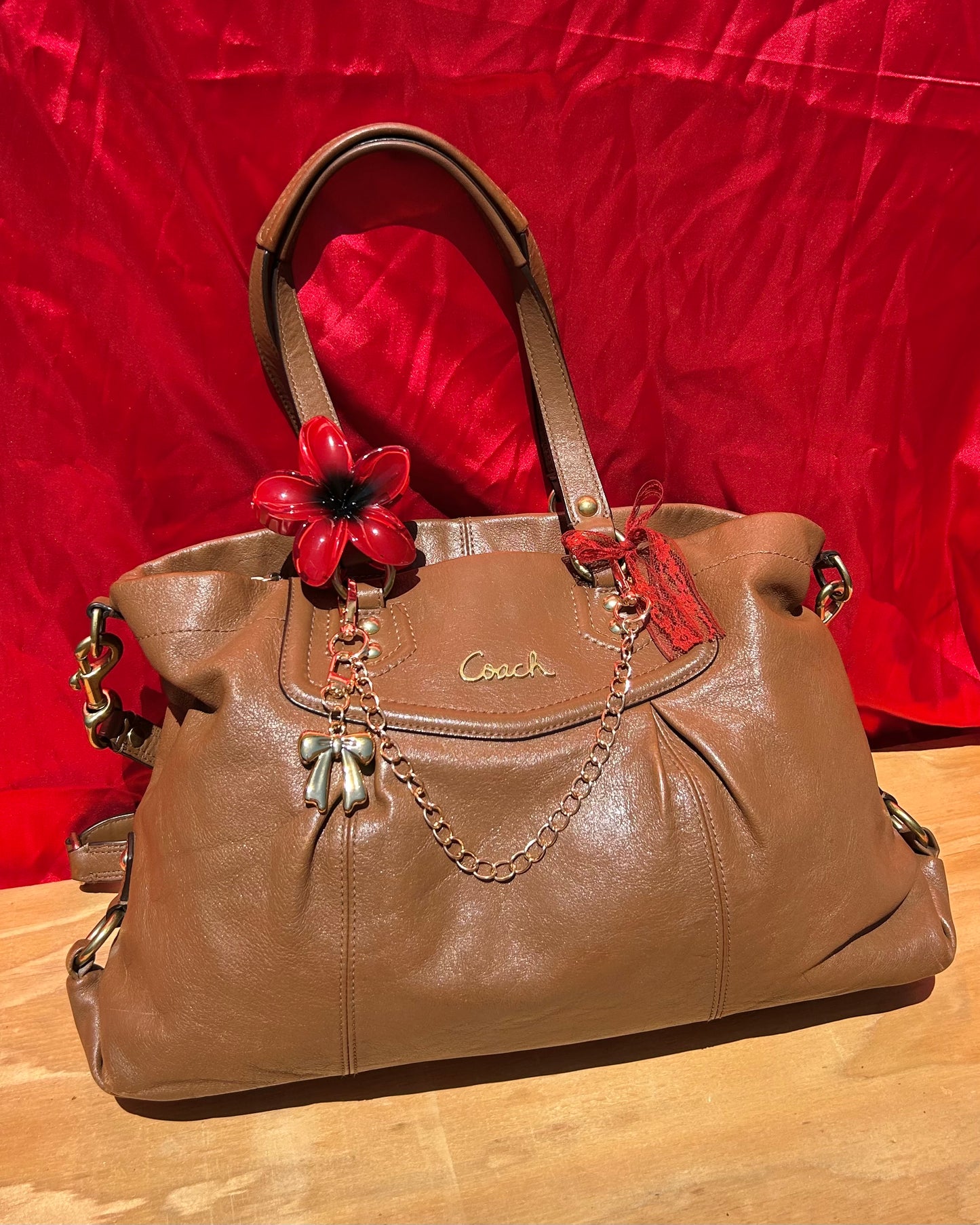 Coach Ashley Leather Satchel Adjustable Handbag & Shoulder Bag