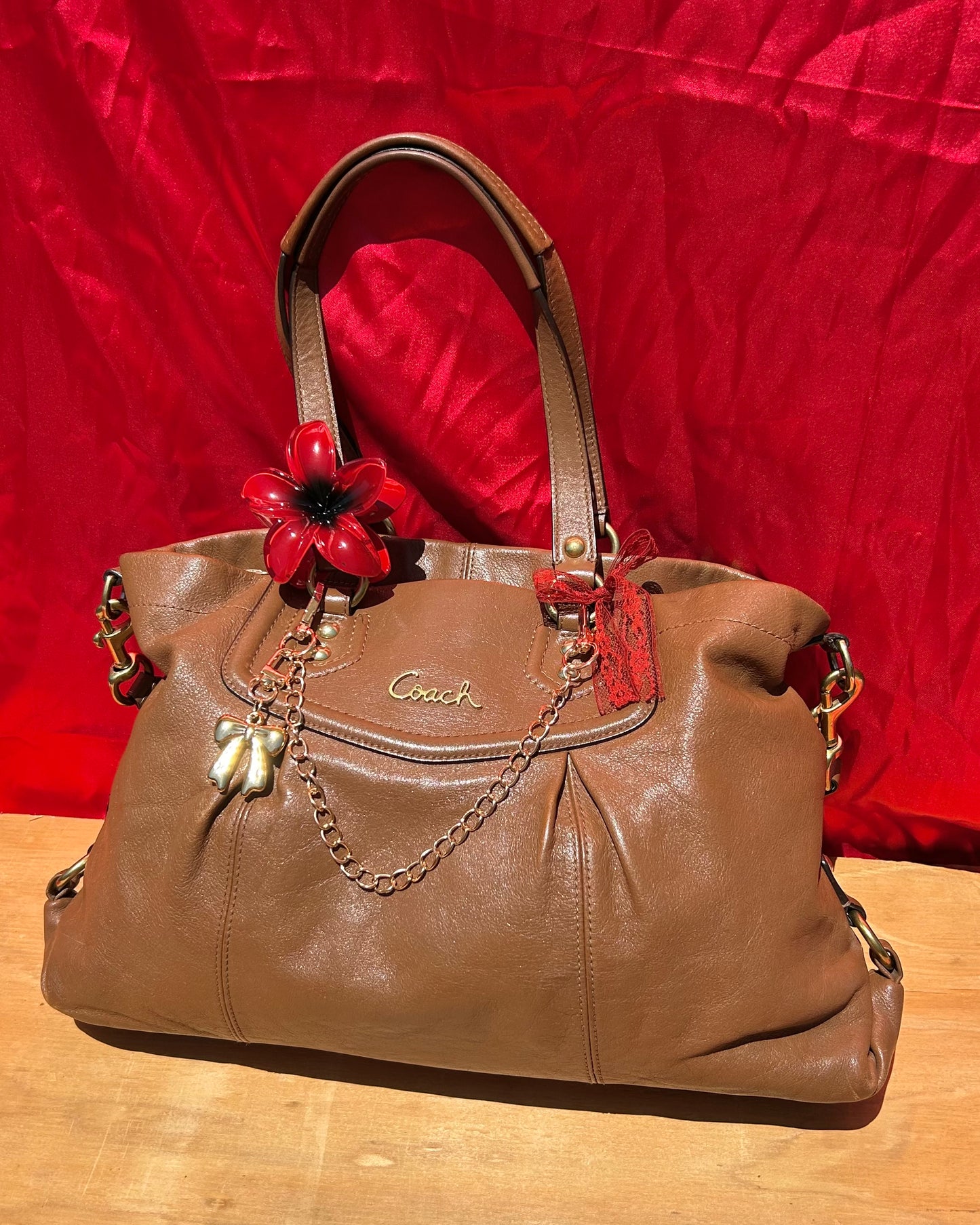 Coach Ashley Leather Satchel Adjustable Handbag & Shoulder Bag