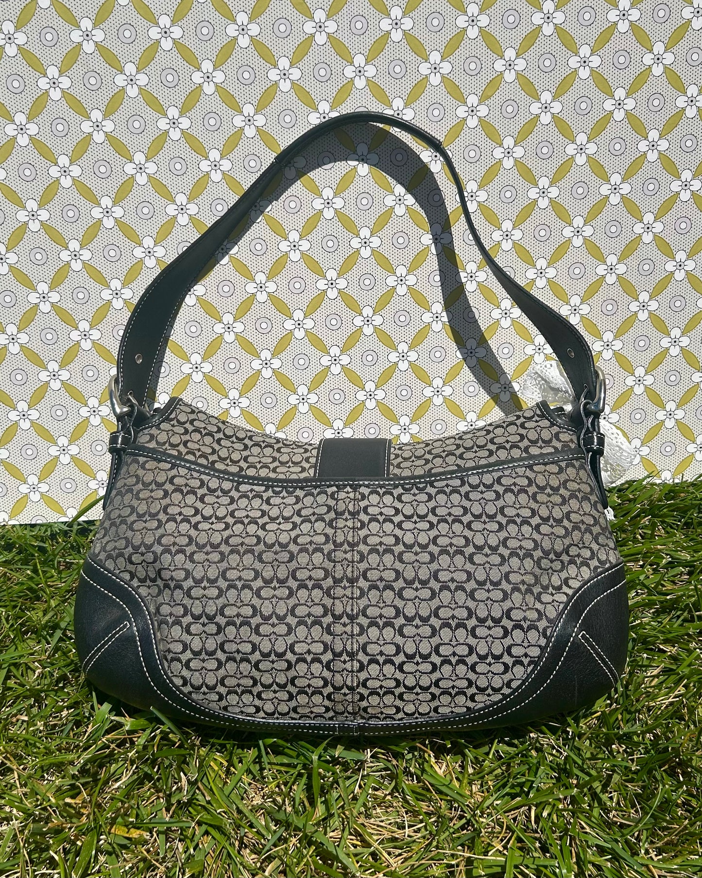 Vintage Coach Soho Large Monogram Buckle Flap Shoulder Bag