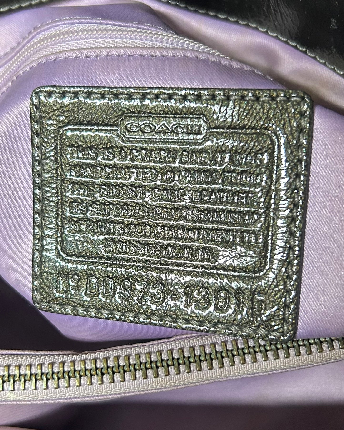Coach Garrett Pleated Turnlock Leather Shoulder Bag