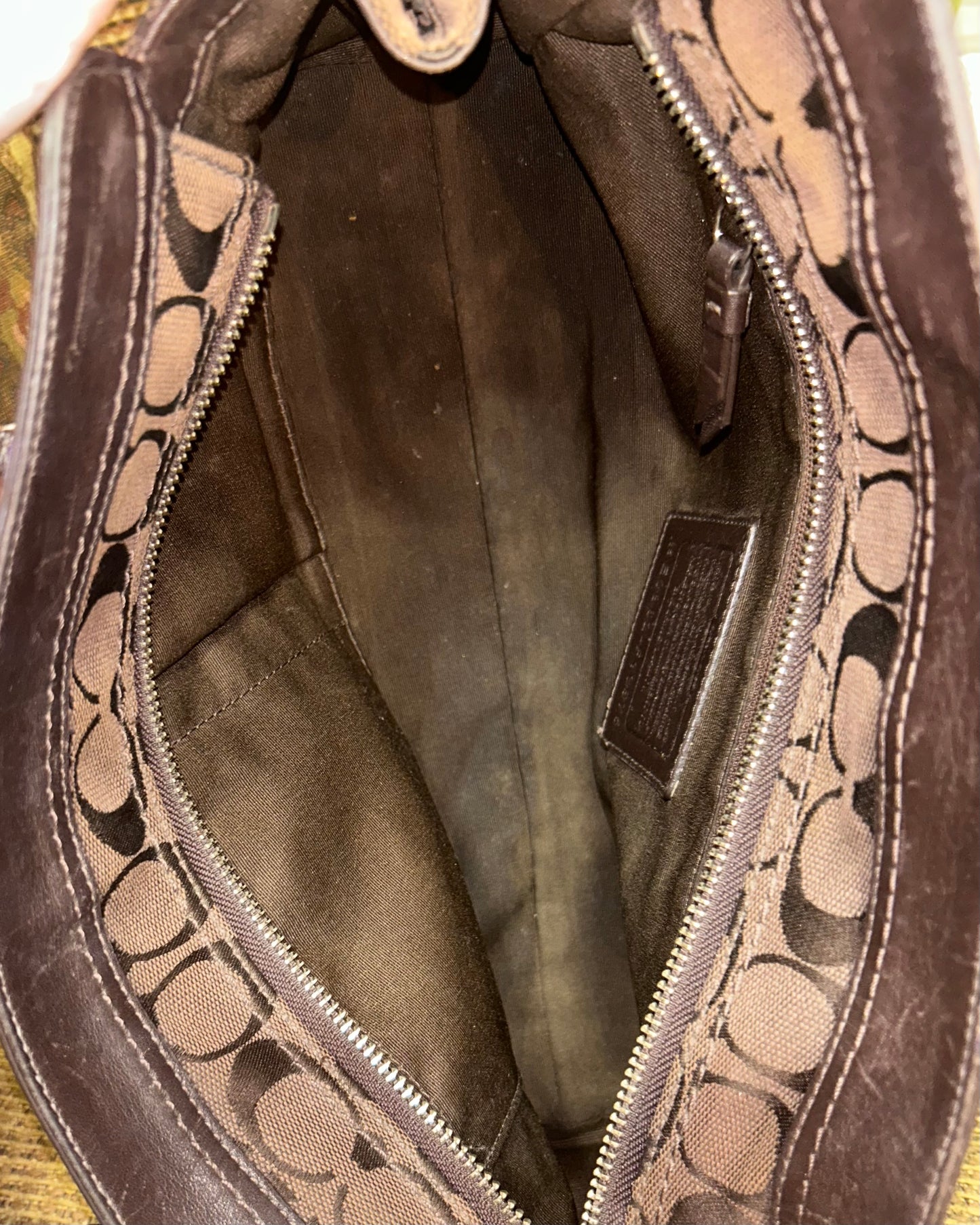 Vintage Coach Hampton Monogram Turnlock Satchel Shoulder Bag