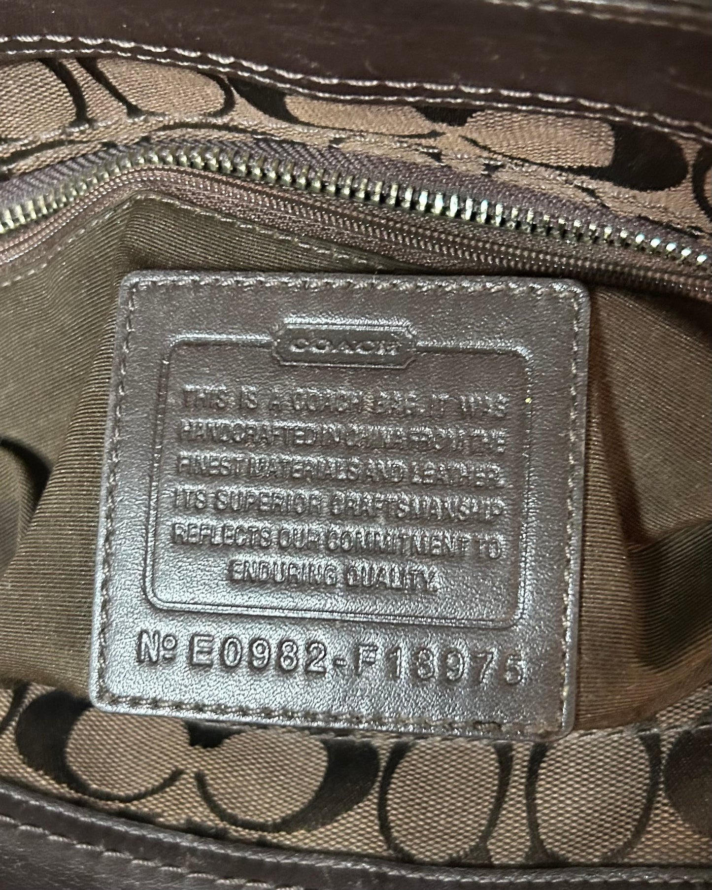 Vintage Coach Hampton Monogram Turnlock Satchel Shoulder Bag