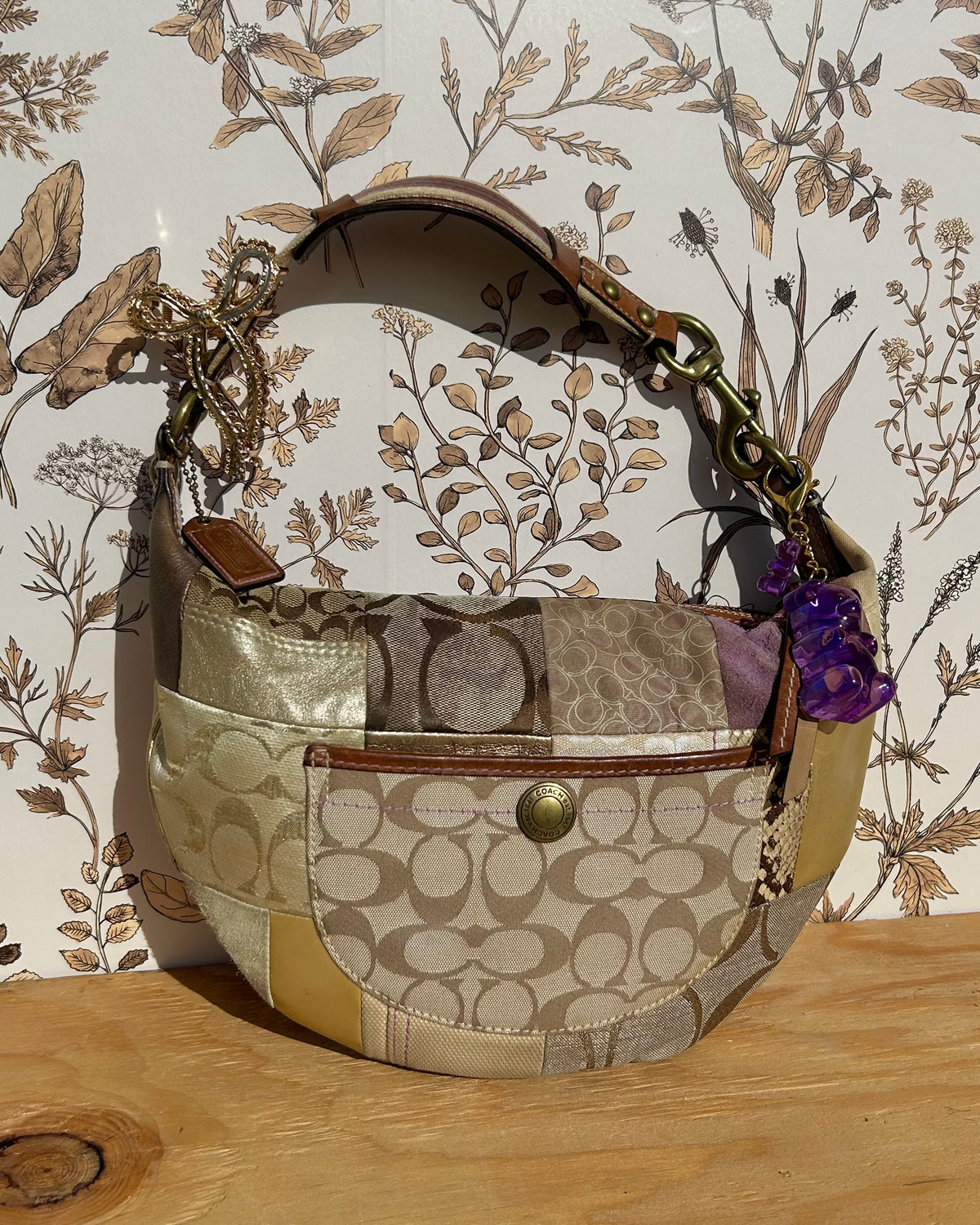 Vintage Coach Patchwork Hobo Shoulder Bag