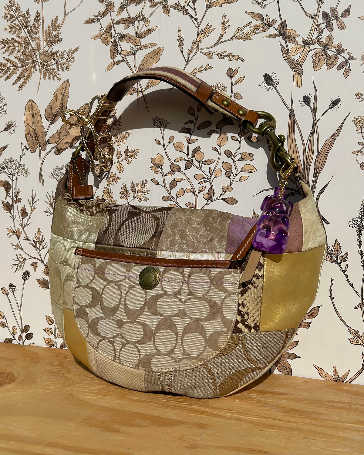 Vintage Coach Patchwork Hobo Shoulder Bag