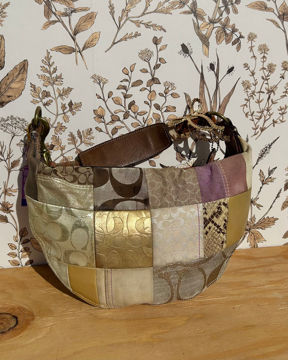 Vintage Coach Patchwork Hobo Shoulder Bag