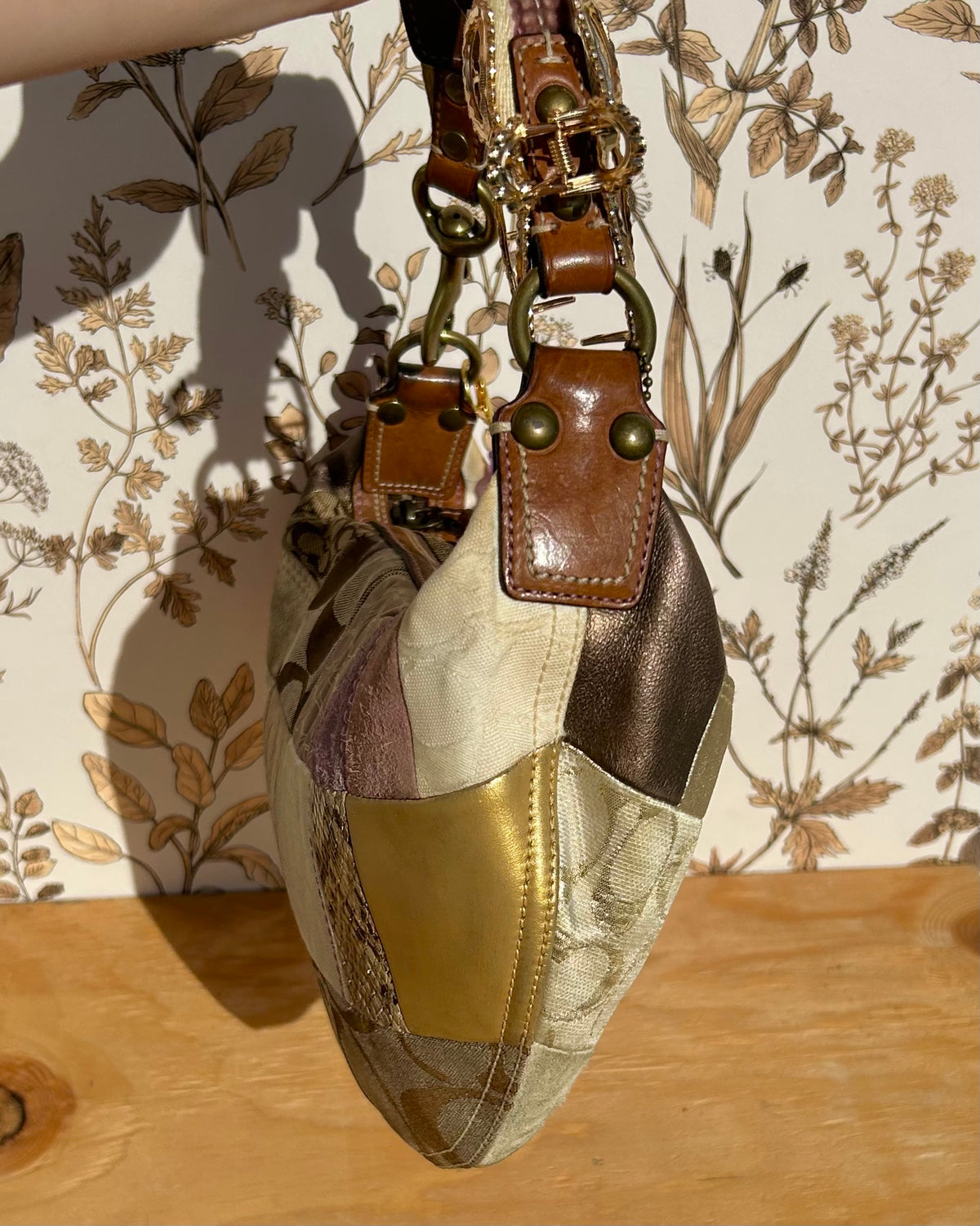 Vintage Coach Patchwork Hobo Shoulder Bag