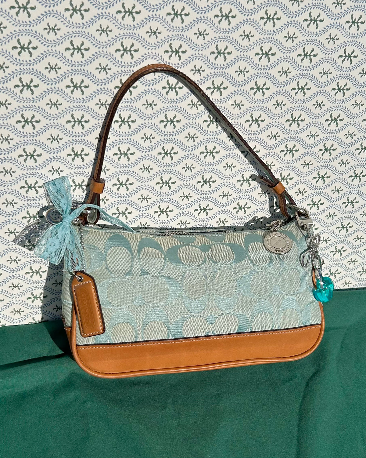 Vintage Coach Demi Hampton Monogram Shoulder Bag