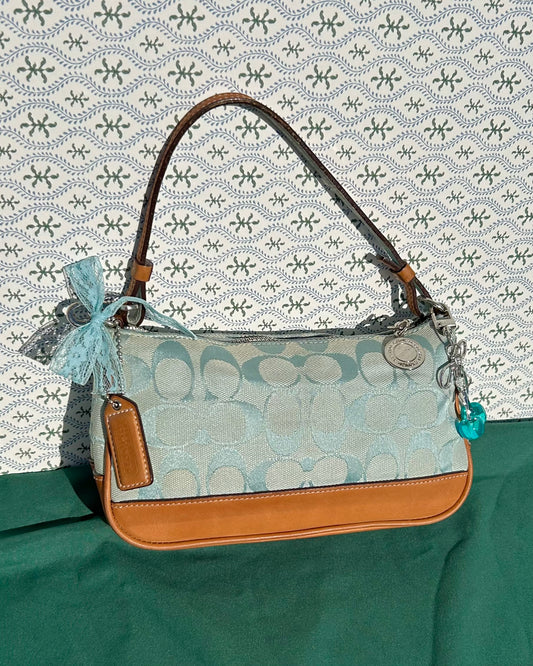 Vintage Coach Demi Hampton Monogram Shoulder Bag