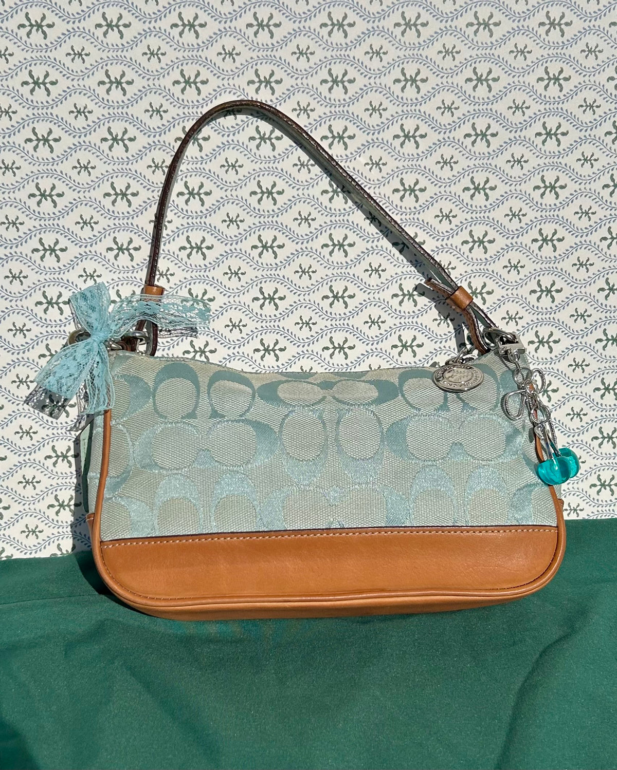 Vintage Coach Demi Hampton Monogram Shoulder Bag