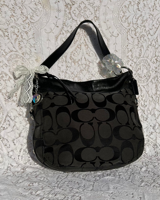 Vintage Coach Zoe Monogram Large Hobo Shoulder Bag