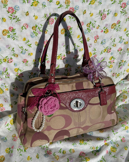 Coach Penelope Monogram Turnlock Satchel Shoulder Bag