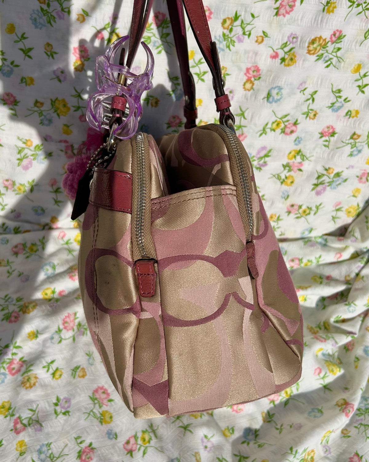 Coach Penelope Monogram Turnlock Satchel Shoulder Bag