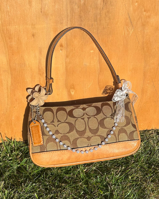 Vintage Coach Demi Hampton Monogram Shoulder Bag