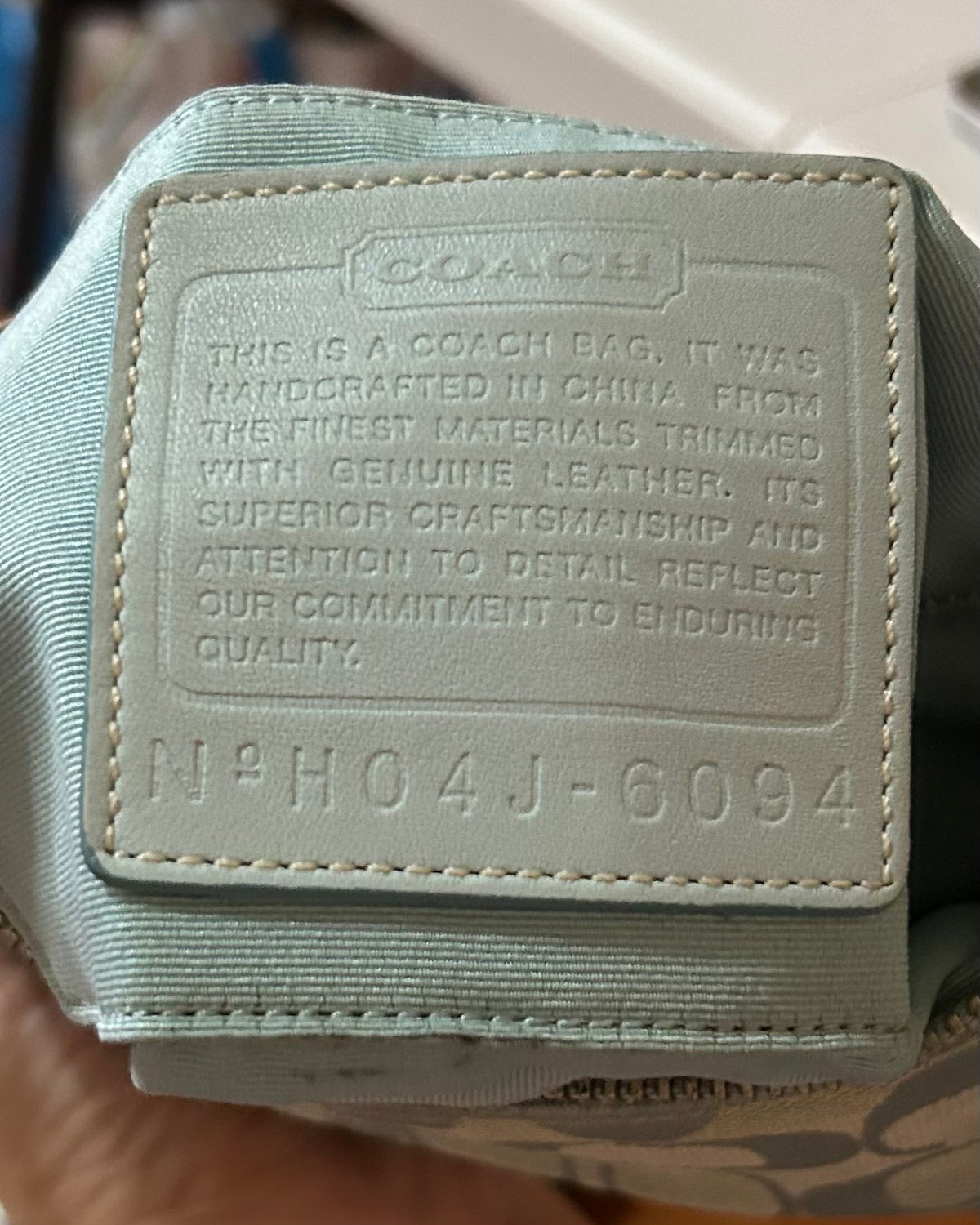 Vintage Coach Demi Hampton Monogram Shoulder Bag